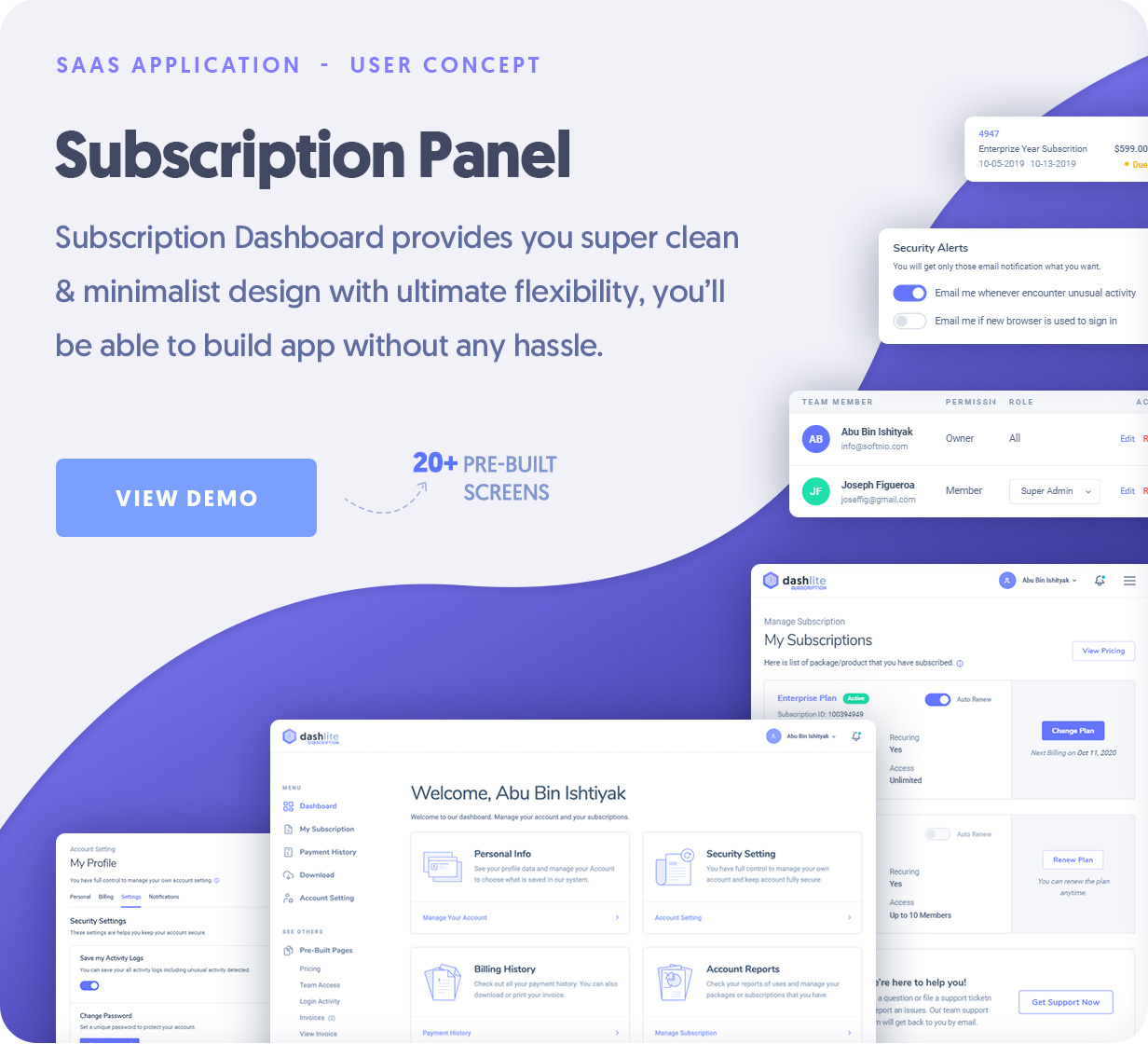 DashLite - SAAS, Subscription Application Dashboard