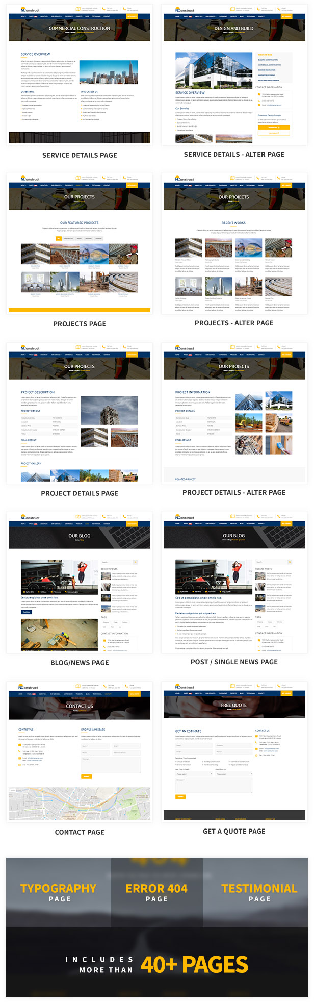 NConstruct - Business Template for Construction, Building, Renovation Company