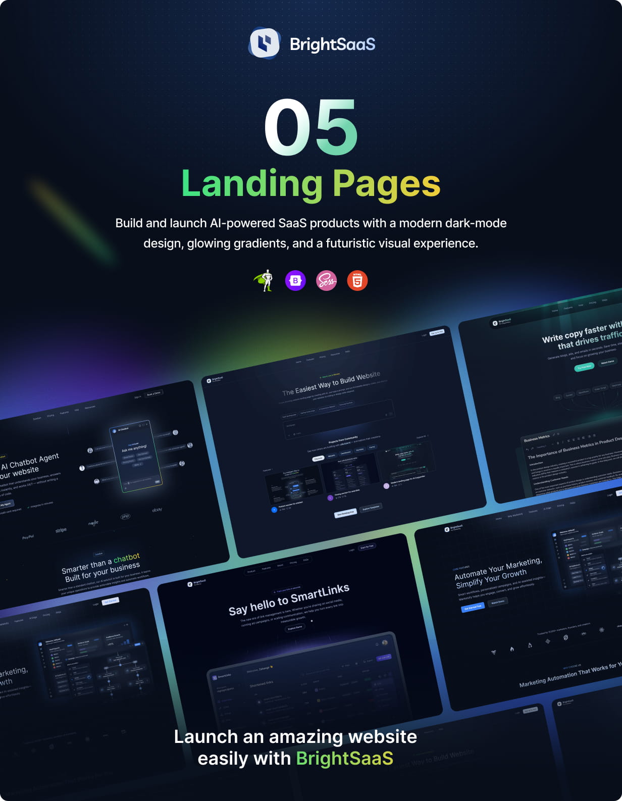 BrightSaaS - Landing Page Template