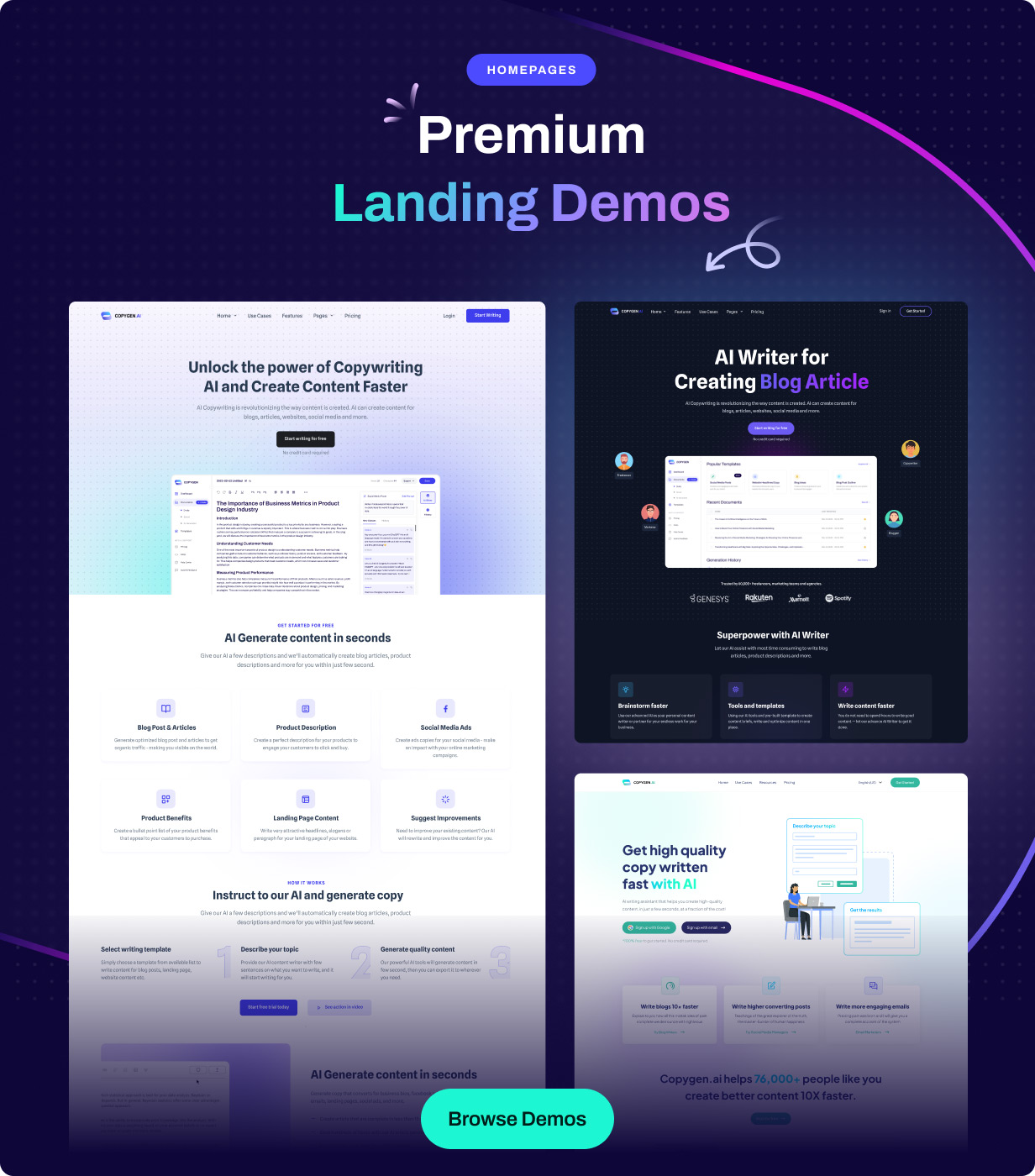 CopyGen – AI Writer & Copywriting Landing Page HTML Template | ThemeMag