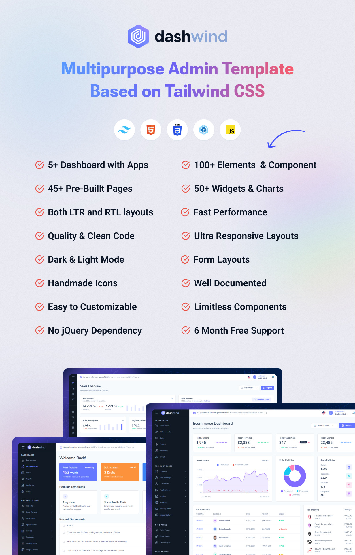 DashWind - Tailwind CSS Template